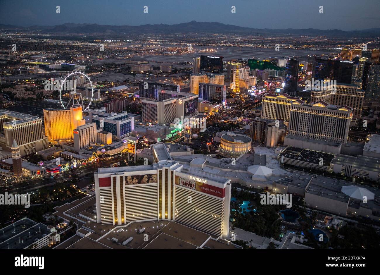 Blick auf Las Vegas, die USA und die Umgebung. Kredit: Charlie Raven/Alamy Stockfoto