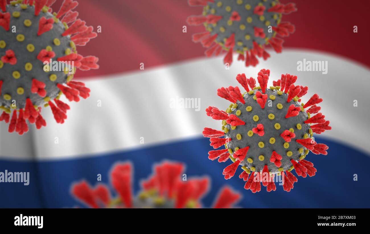 Konzept eines neuen Epidemieausbruchs bei Coronavirus in den Niederlanden Stockfoto