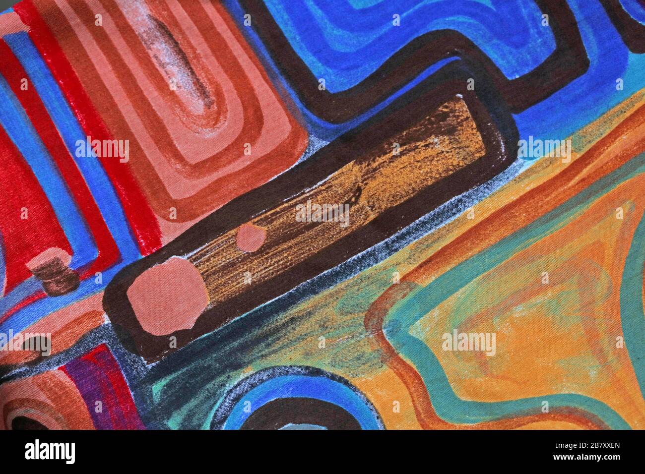 Bunte Textilien Makrohintergrund hochwertige moderne Kunst Stockfoto