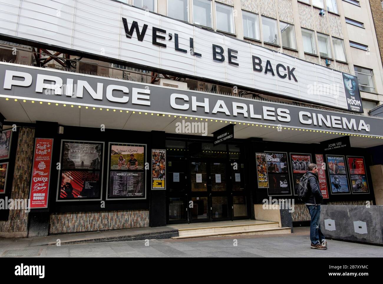 London, Großbritannien, 18. März 2020. Das Prince Charles Kino, ein beliebtes unabhängiges Filmhaus im Londoner West End, hat aufgrund der Covid-19-Pandemie vorübergehend geschlossen. Stockfoto