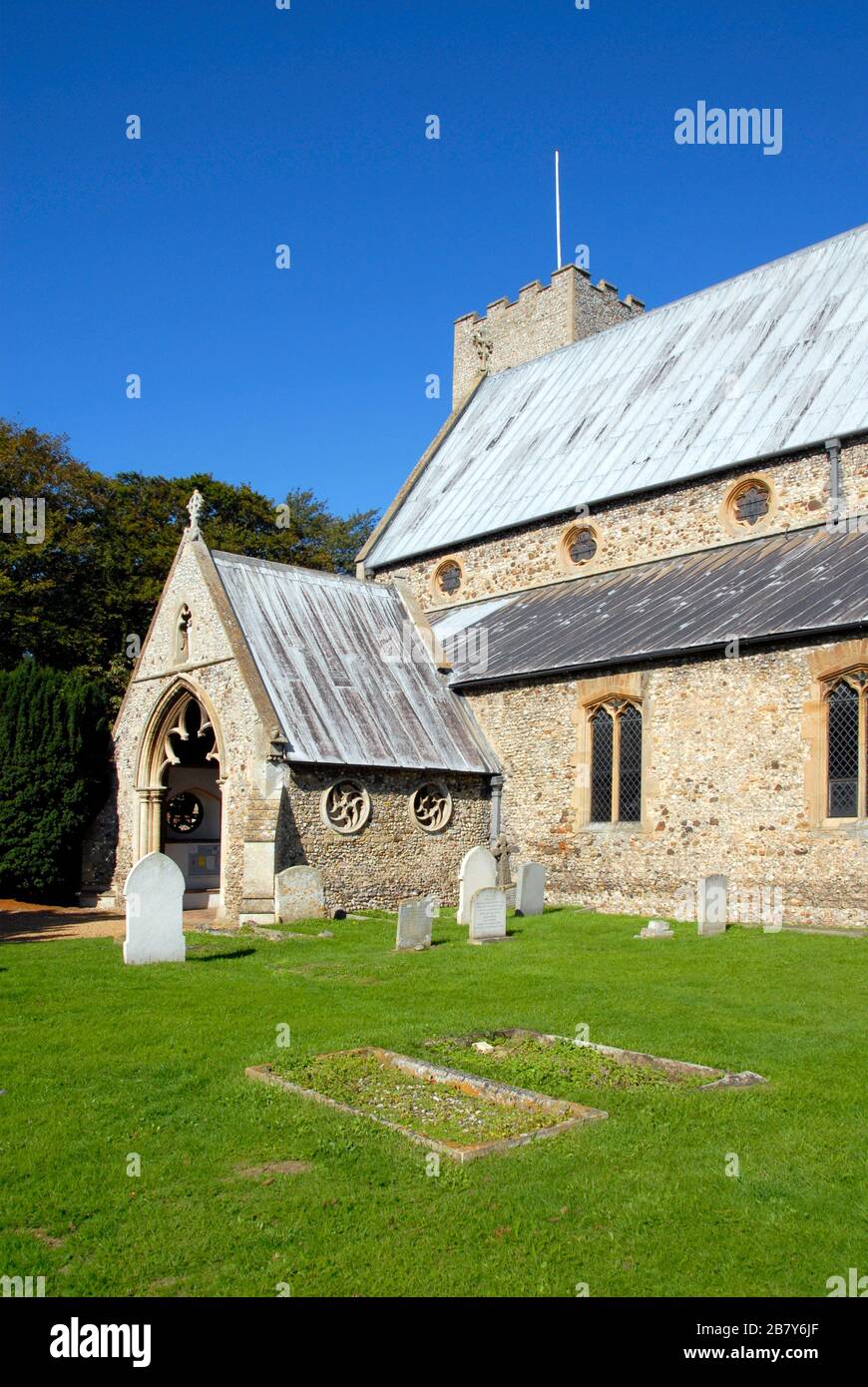 Die Parish Church of St Mary the Virgin, Old Hunstanton, Norfolk, England. Stockfoto