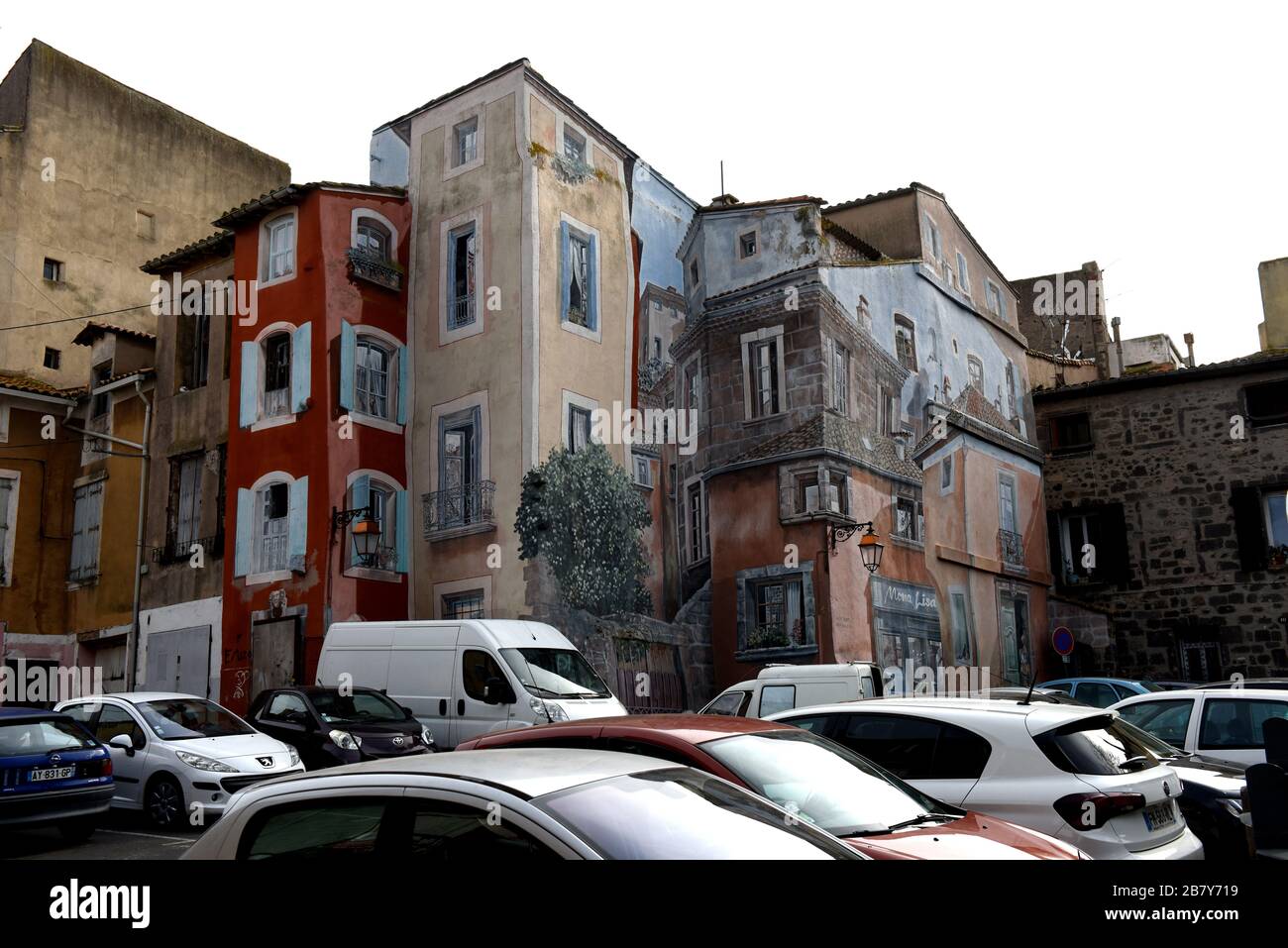 Das Altstadtgebiet von Agde im Département Hérault in Südfrankreich Stockfoto