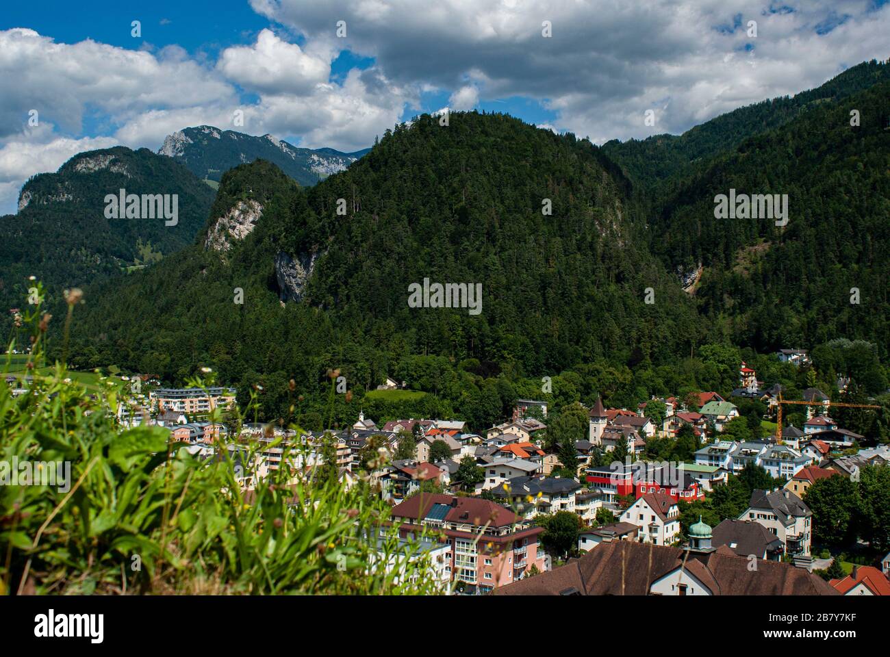 Blick auf Kufstein von der Festung. Stockfoto