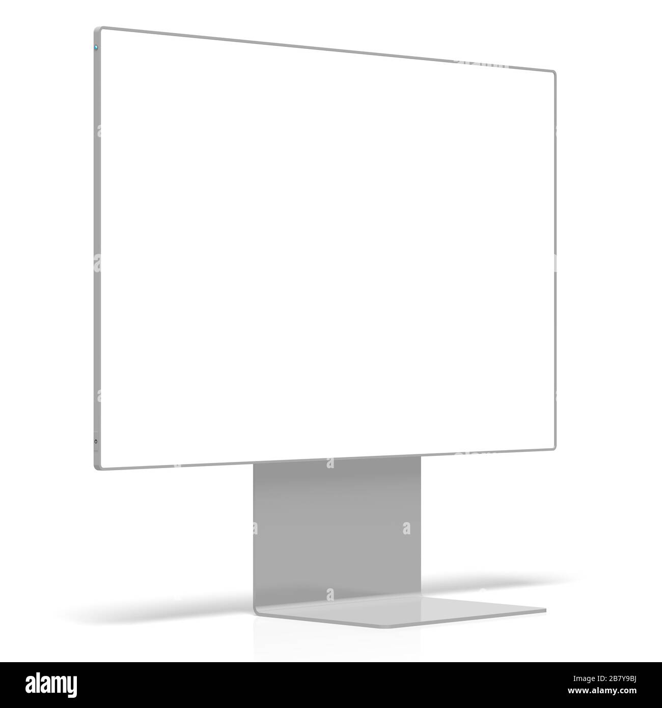 3D-Monitor ohne Brandung mit leerem Bildschirm auf weißem Hintergrund - ideal als Vorlage Stockfoto
