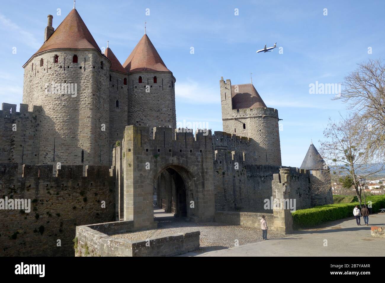 Carcassonne im Departement Aude, in der Region Occitanie. Stockfoto