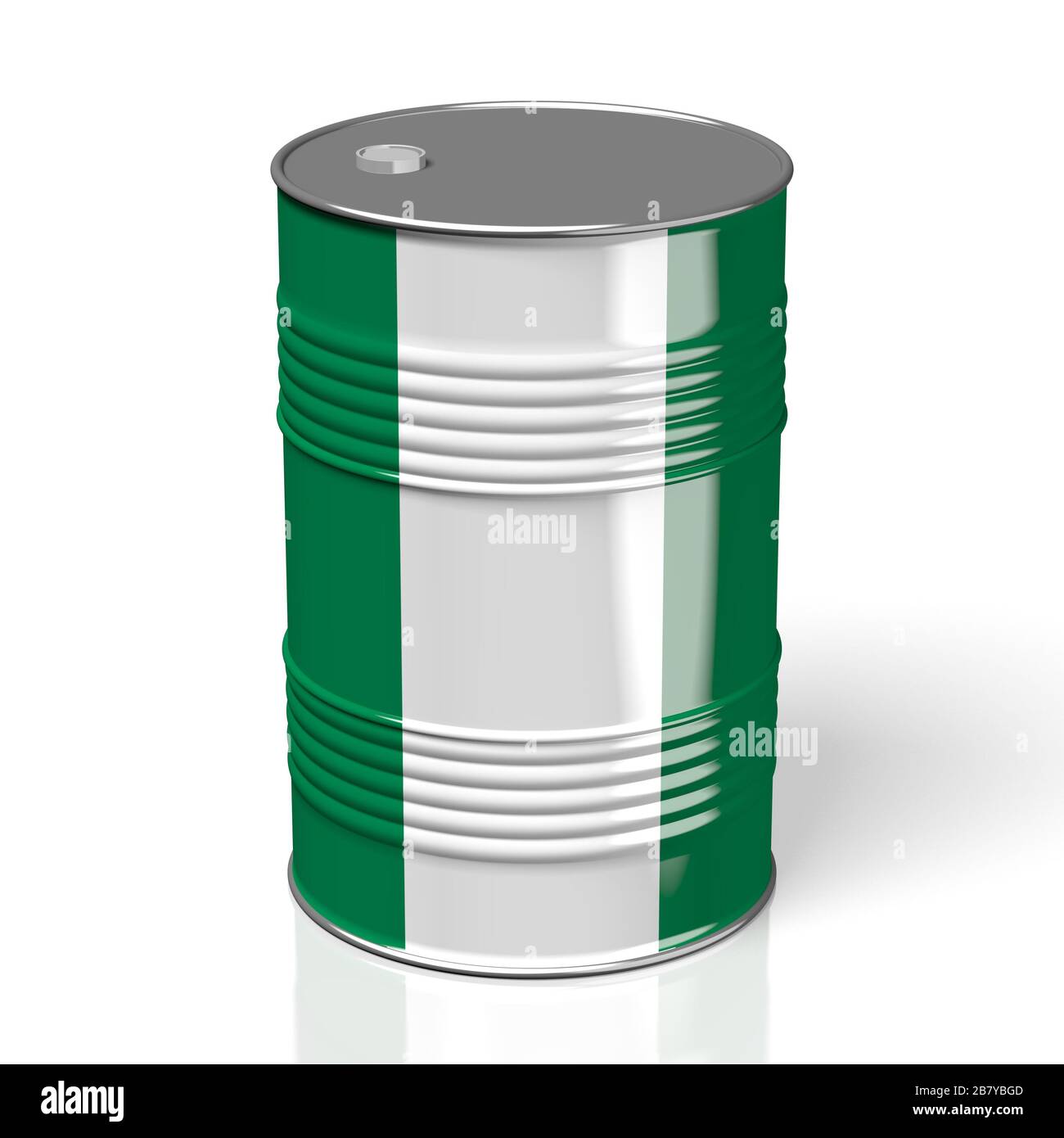 3D-Ölfass/-Flagge Nigerias Stockfoto