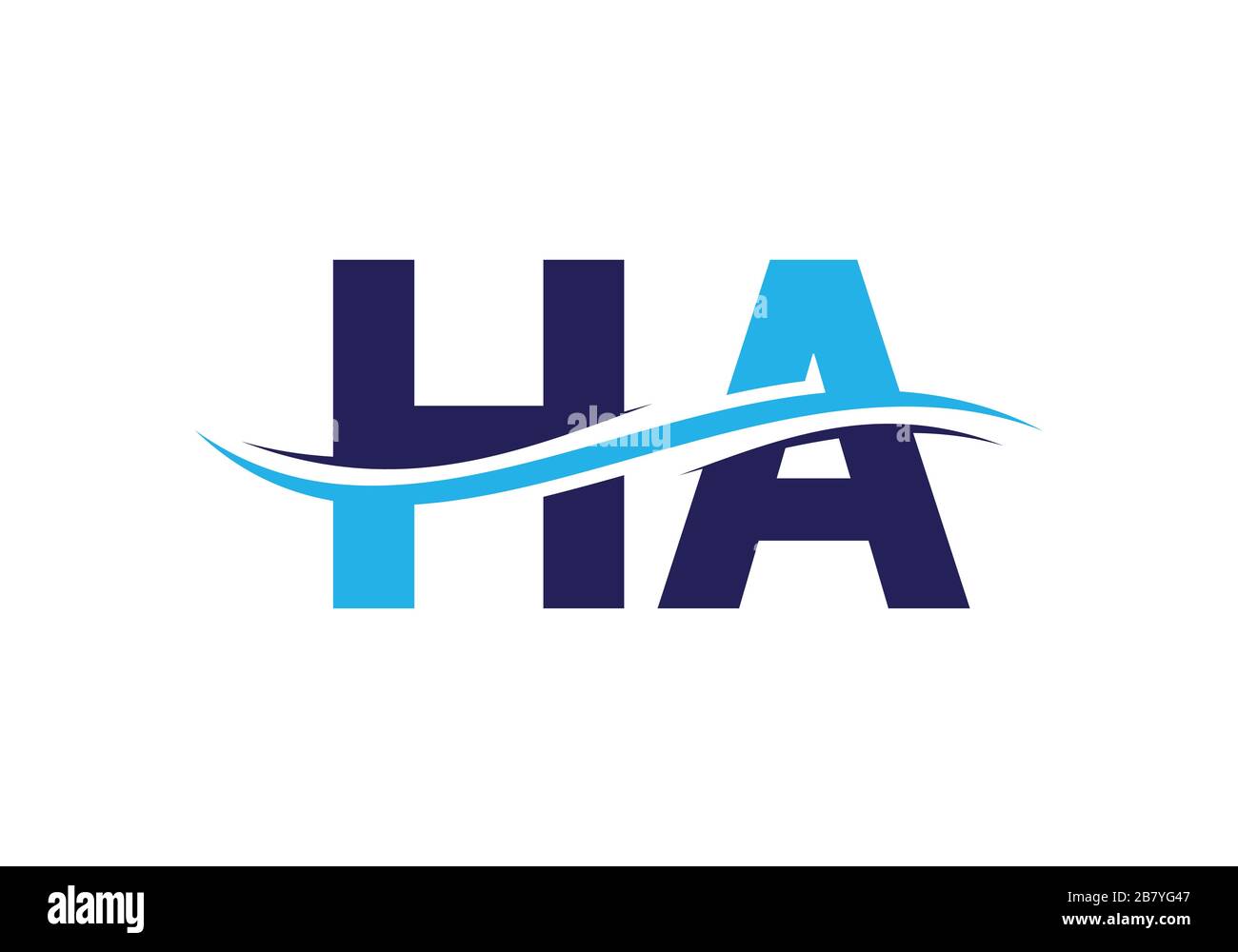 H A, HA Initial Letter Logo Design Vektor-Vorlage, grafisches Alphabet Symbol für Corporate Business Identity Stock Vektor