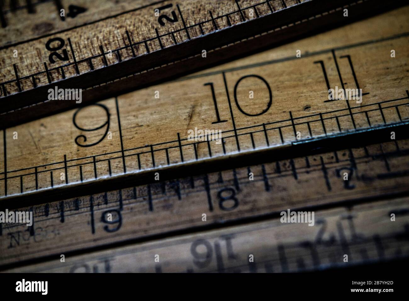 Nahaufnahme der Lineale Stockfoto