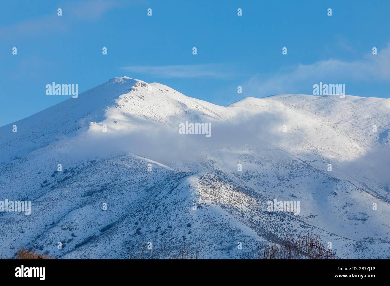 Verschneiten Berg in Bellevue, Idaho Stockfoto