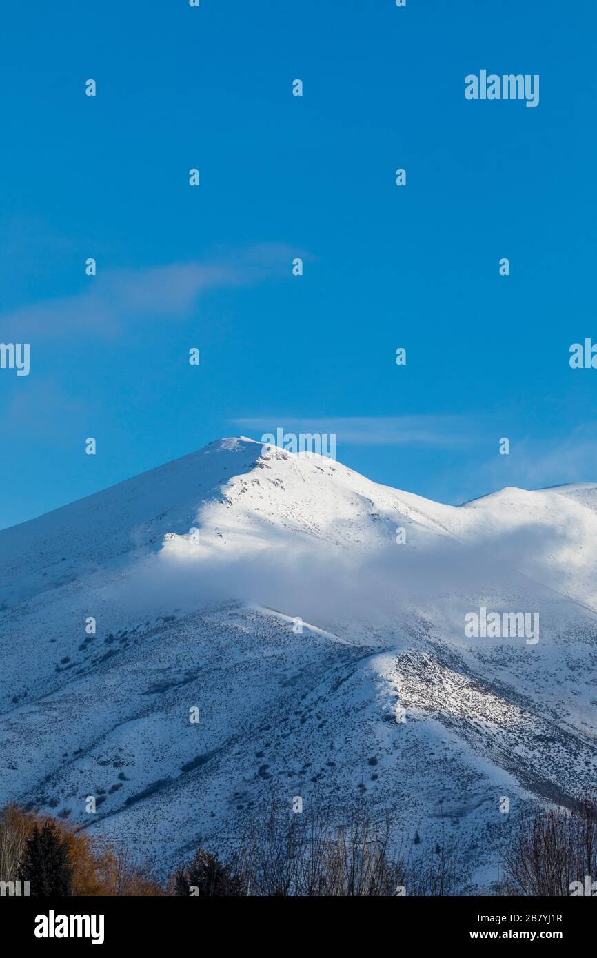 Verschneiten Berg in Bellevue, Idaho Stockfoto