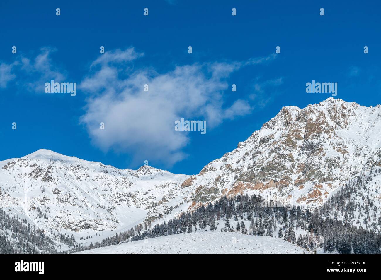 Schnee auf dem Berg in Sun Valley, Idaho Stockfoto