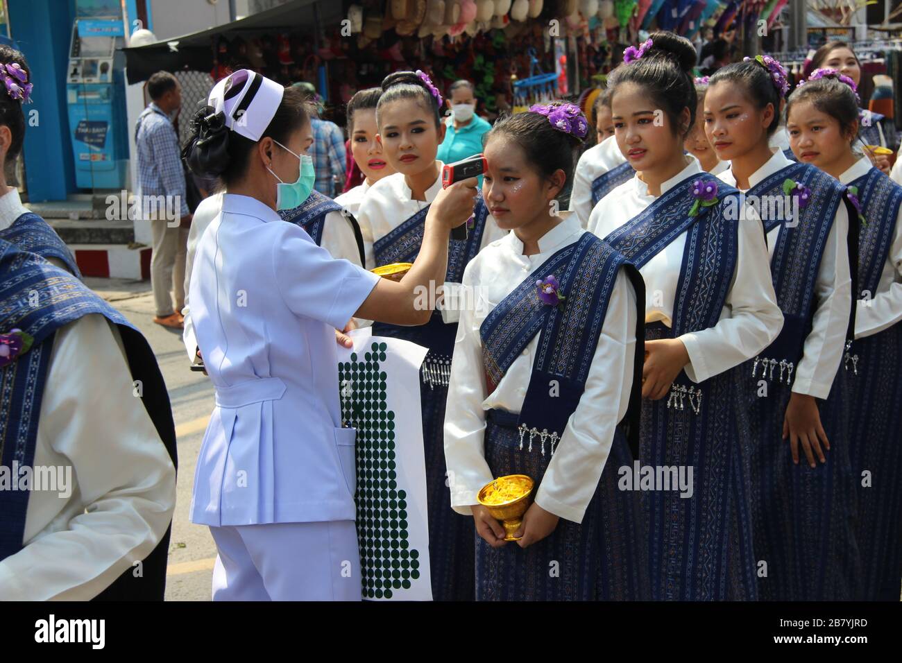 Covid19 Corona-Virus Überprüft Thailand Stockfoto