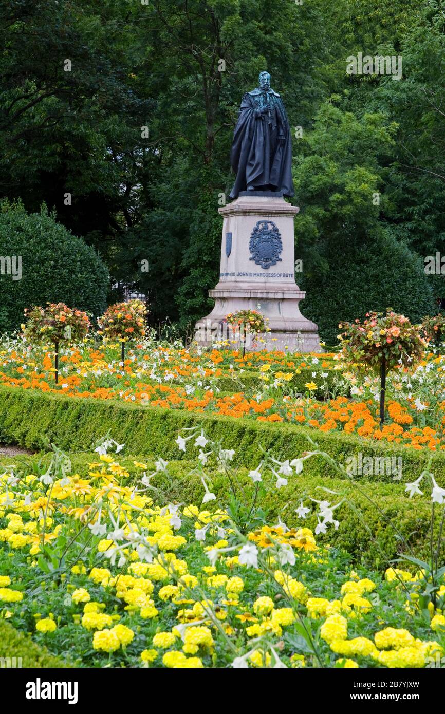 John Marquess of Bute Statue in Gorsedd Gardens in Cardiff City, Wales, Großbritannien, Großbritannien, Europa Stockfoto