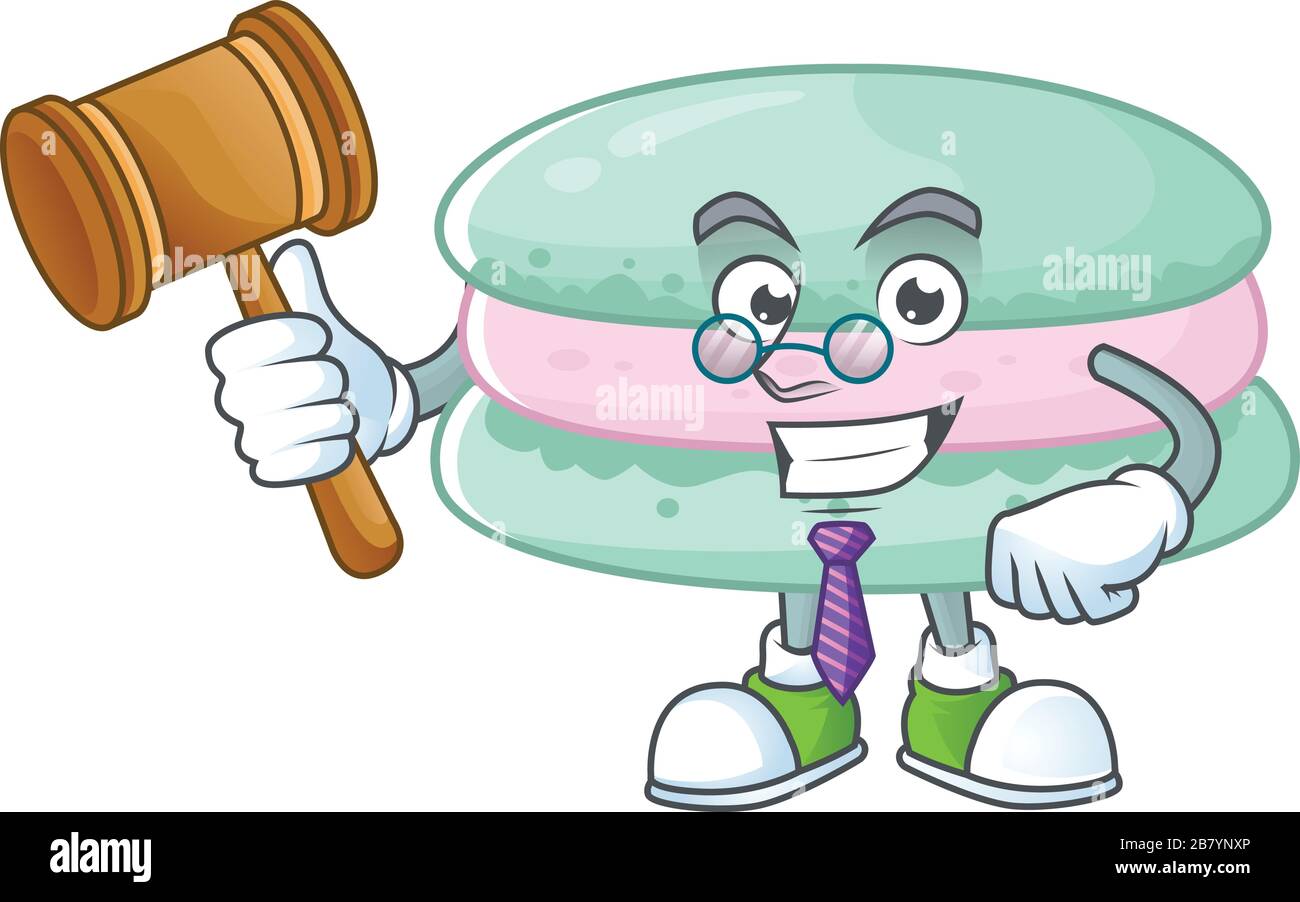 Vanille-blaue Makaronen bewerten das Cartoon-Charakter-Design mit niedlichen Gläsern Stock Vektor