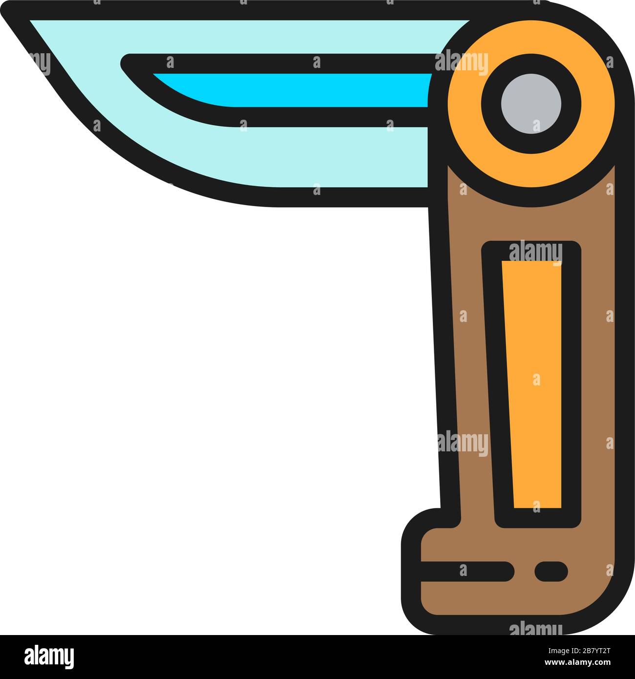 Vektorjackmesser, Symbol für flache Messerlinie. Stock Vektor