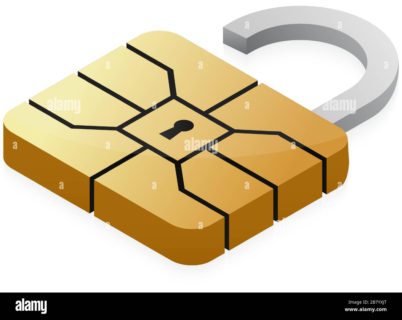 Kreditkarte EMV-Chip-Vorhängeschloss. NFC-Sicherheit für Bankzahlungen  Stock-Vektorgrafik - Alamy