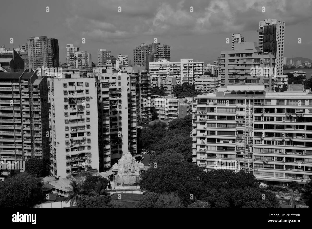 Rajul Building, Narayan Dabholkar Road, Malabar Hill, Bombay, Mumbai, Maharashtra, Indien, Asien Stockfoto