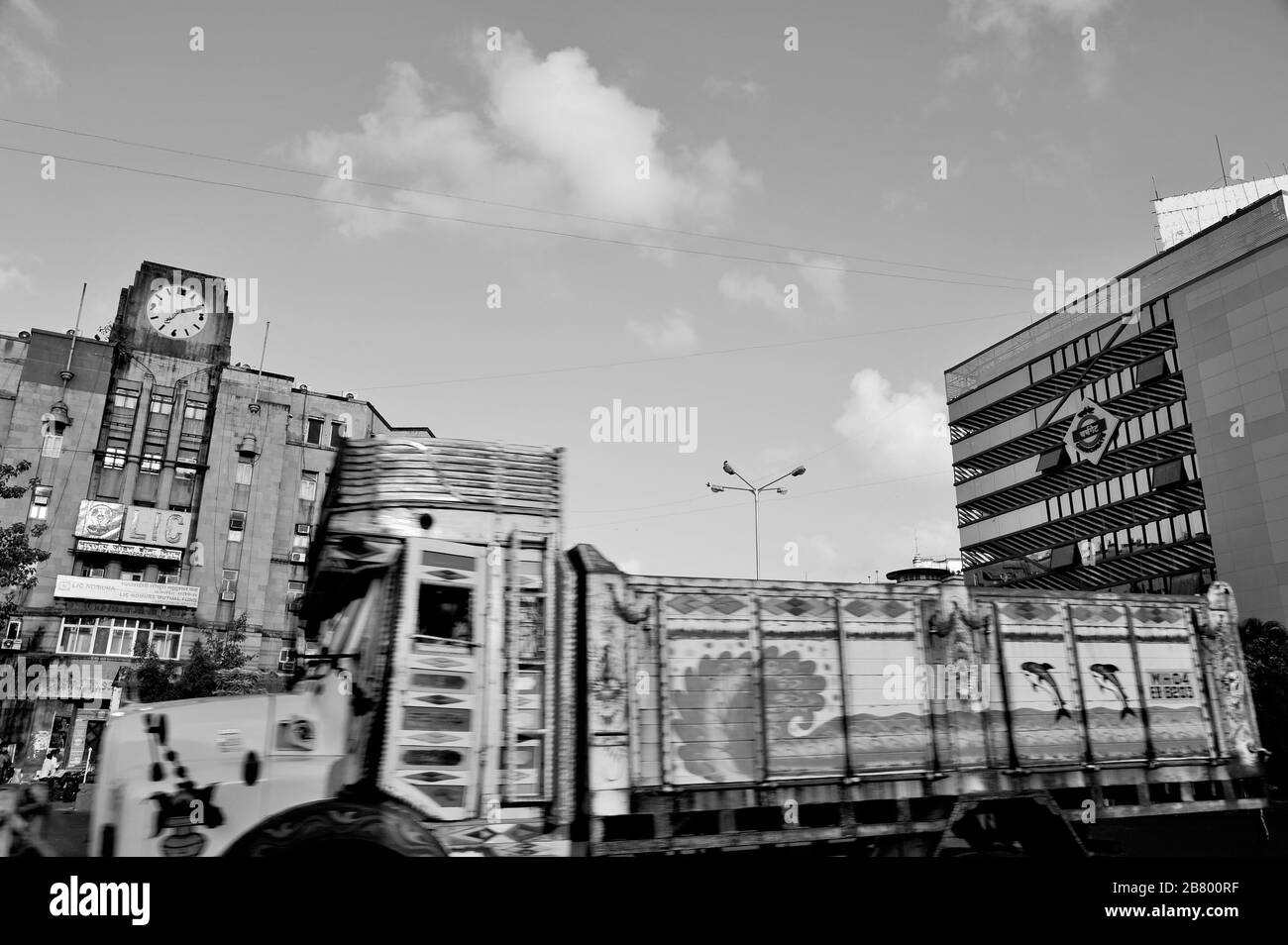 Churchgate Railway Station, Industrial Assurance Building, Bombay, Mumbai, Maharashtra, Indien, Asien Stockfoto