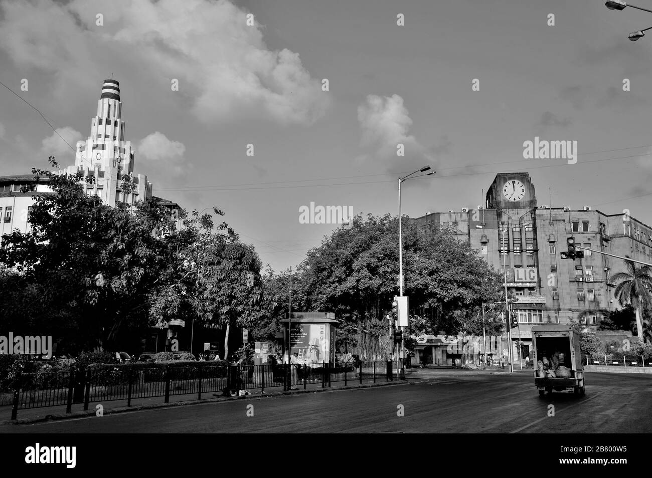 Eros Cinema Art Deco Building, Industrial Assurance Building, Churchgate, Bombay, Mumbai, Maharashtra, Indien, Asien Stockfoto