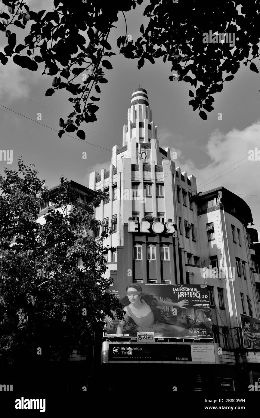 Eros Cinema Art Deco Building, Churchgate, Bombay, Mumbai, Maharashtra, Indien, Asien Stockfoto