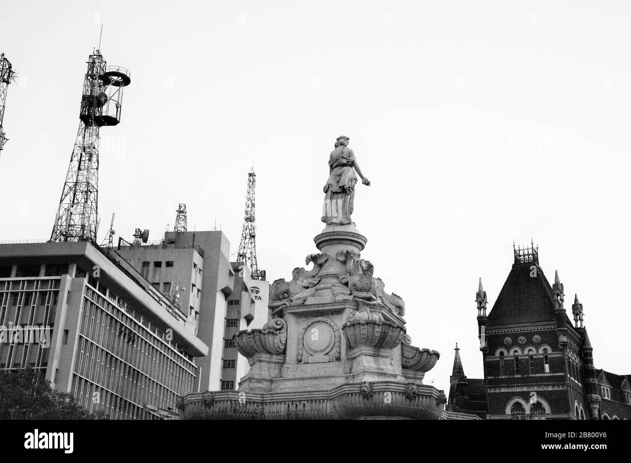 Flora-Brunnen, Hutatma Chowk, Bombay, Mumbai, Maharashtra, Indien, Asien Stockfoto
