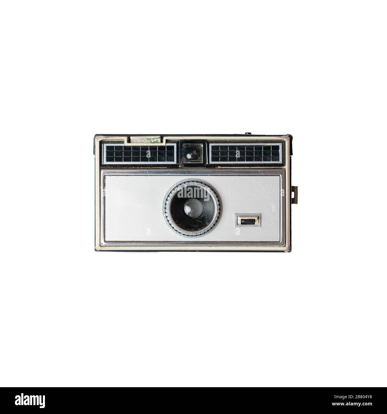 Alte Vintage Fotokamera auf weißem Hintergrund Stockfoto