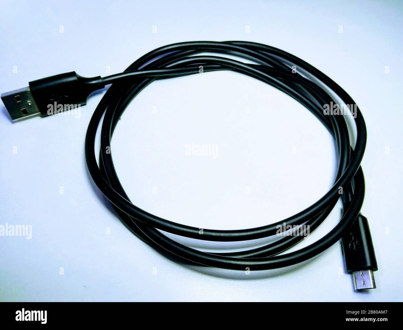 Ein Bild des usb-Kabels Selective Focus Stockfoto