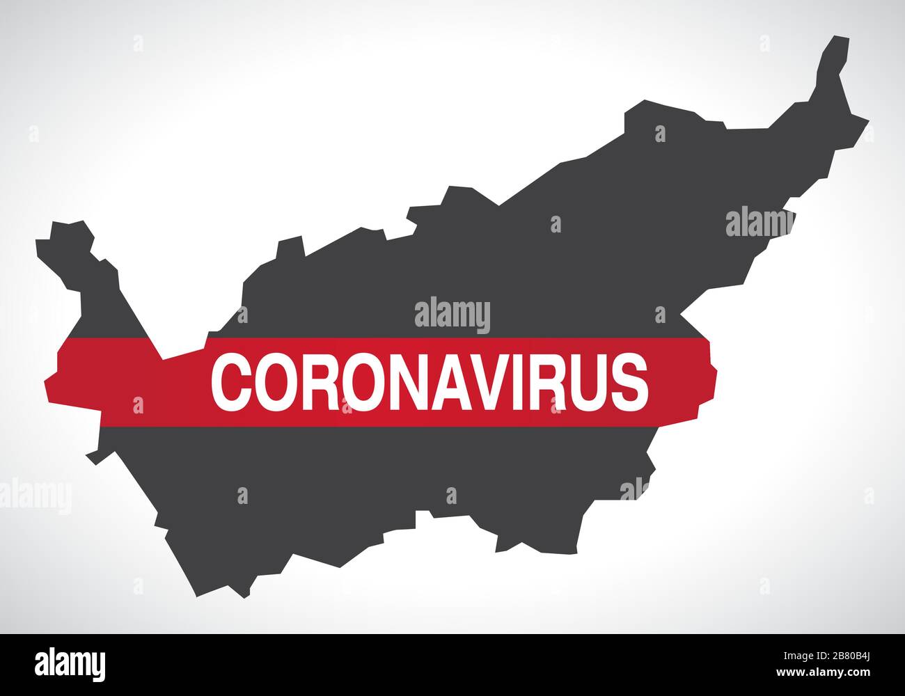 Kanton Wallis SCHWEIZ Karte mit Coronavirus Warnillustration Stock Vektor