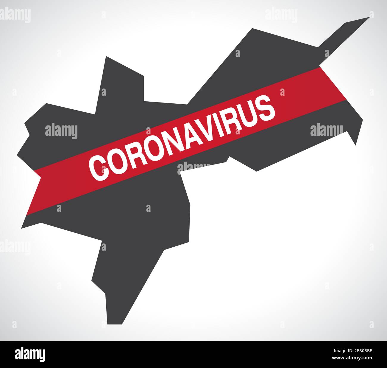 Kanton Basel City SCHWEIZ Karte mit Coronavirus Warnillustration Stock Vektor