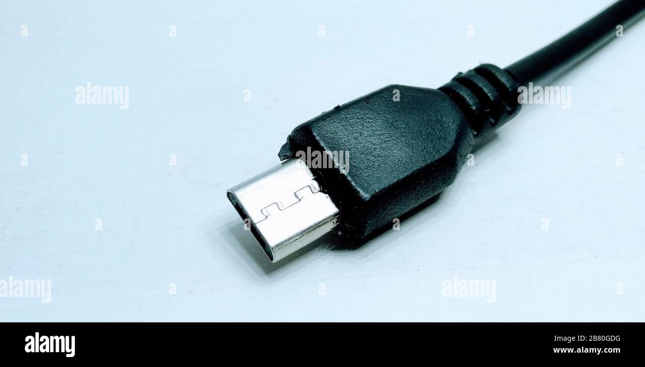 Ein Bild des usb-Kabels Selective Focus Stockfoto