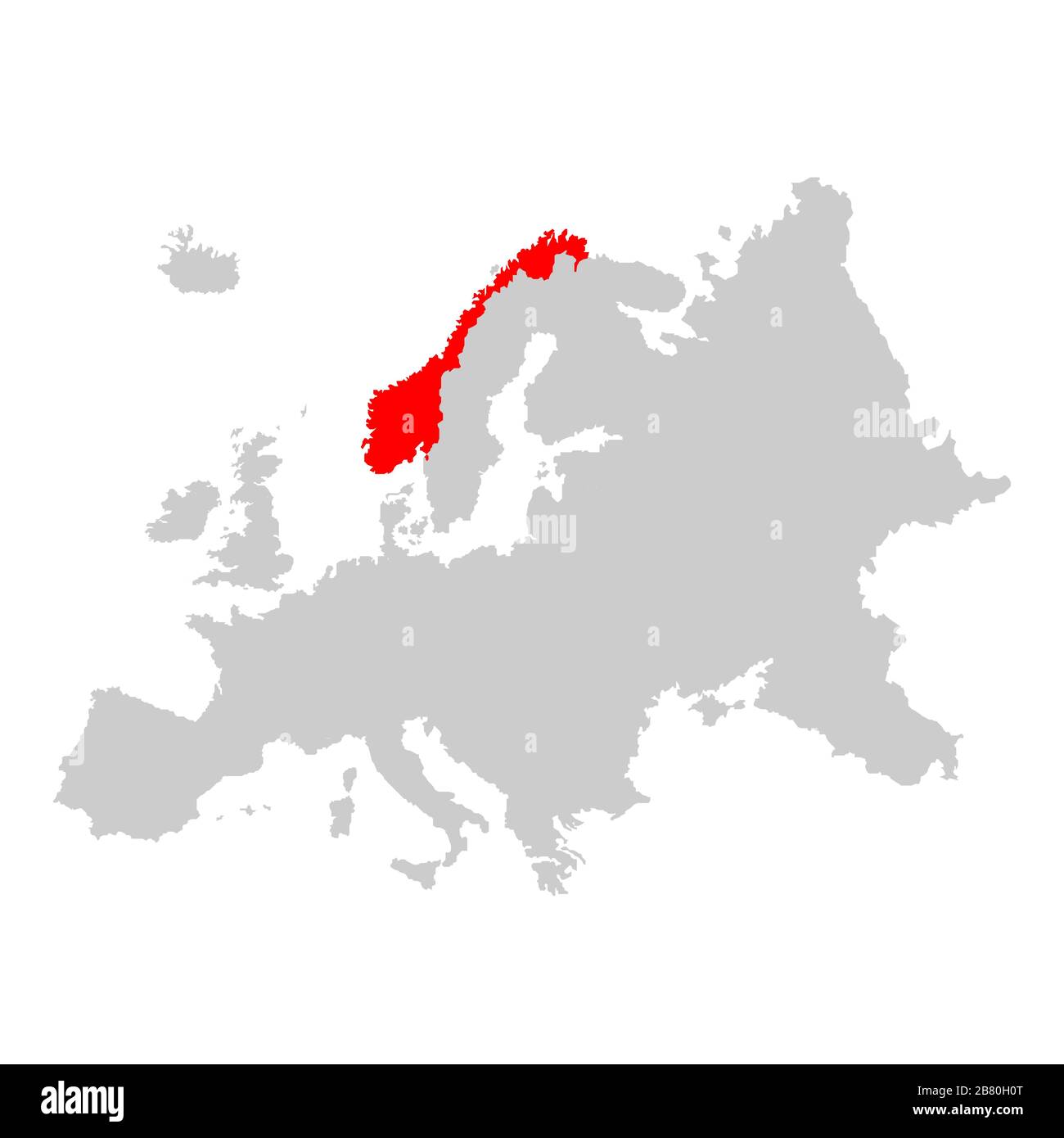 Norwegen auf der Karte von Europa Stock Vektor