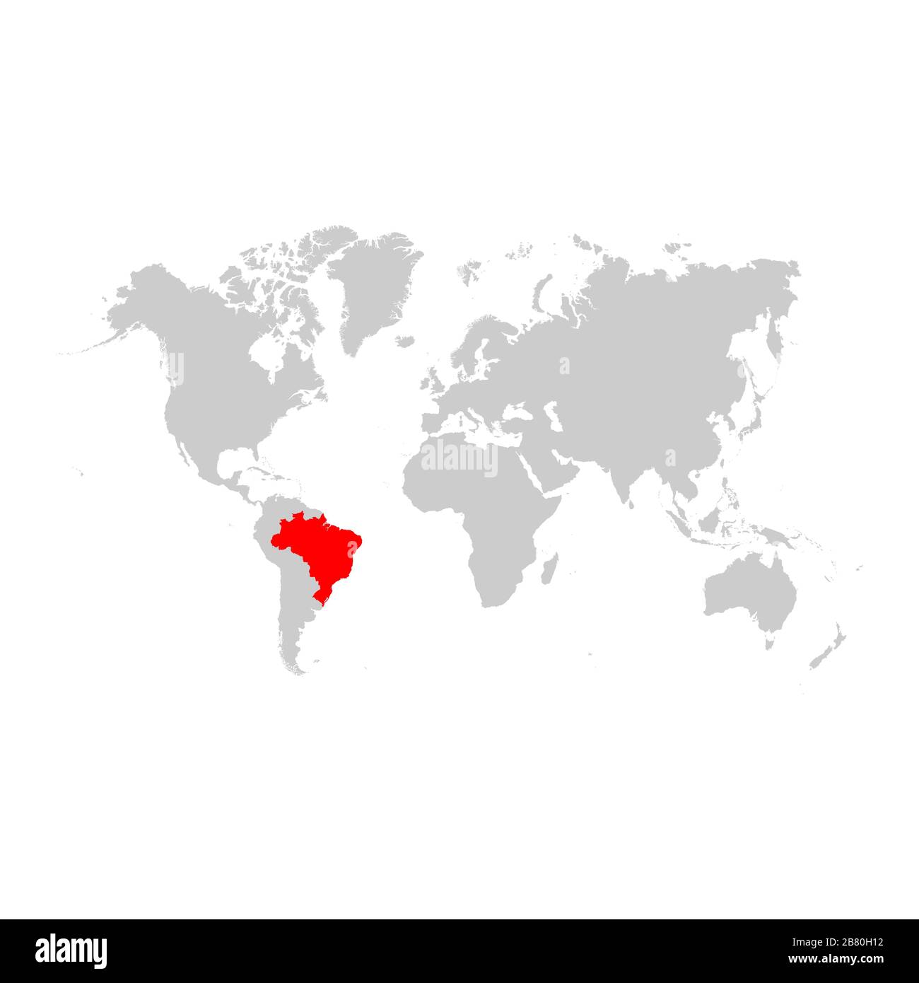 Brasilien auf Weltkarte Stock Vektor