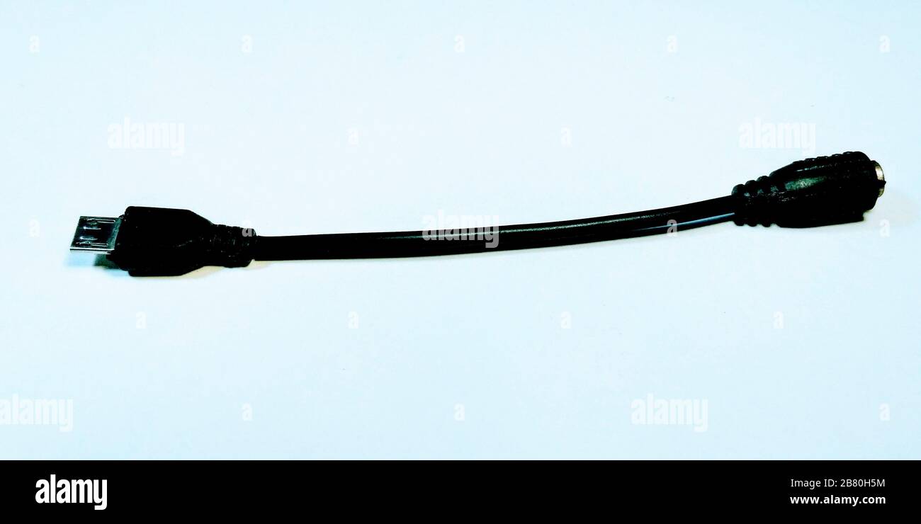 Ein Bild des usb-Kabels Selective Focus Stockfoto