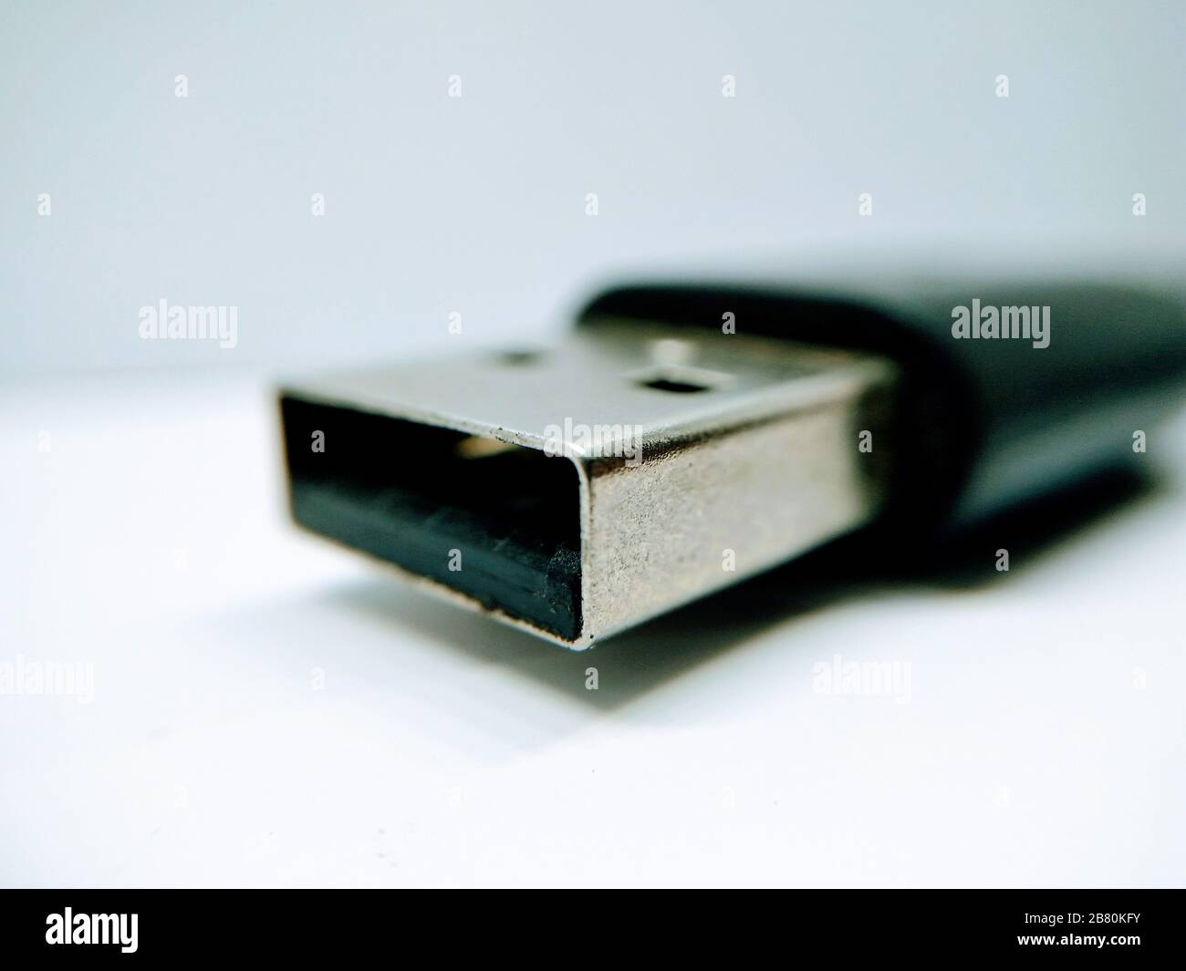 Ein Bild des usb-Kabels Selective Focus Stockfoto