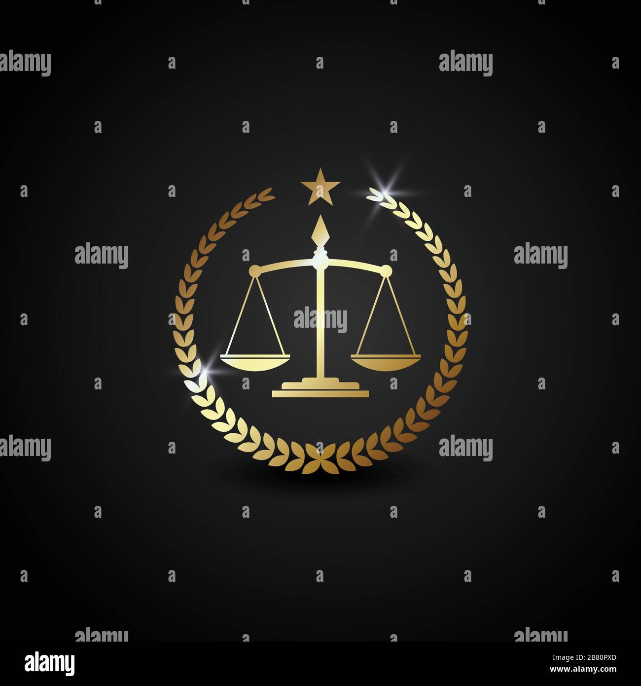 Vector Luxury Logo Illustration Skala für Anwaltskanzleien, perfekt für Anwaltskanzleien. Glänzende Goldfarbe mit Gradientenstil Stock Vektor