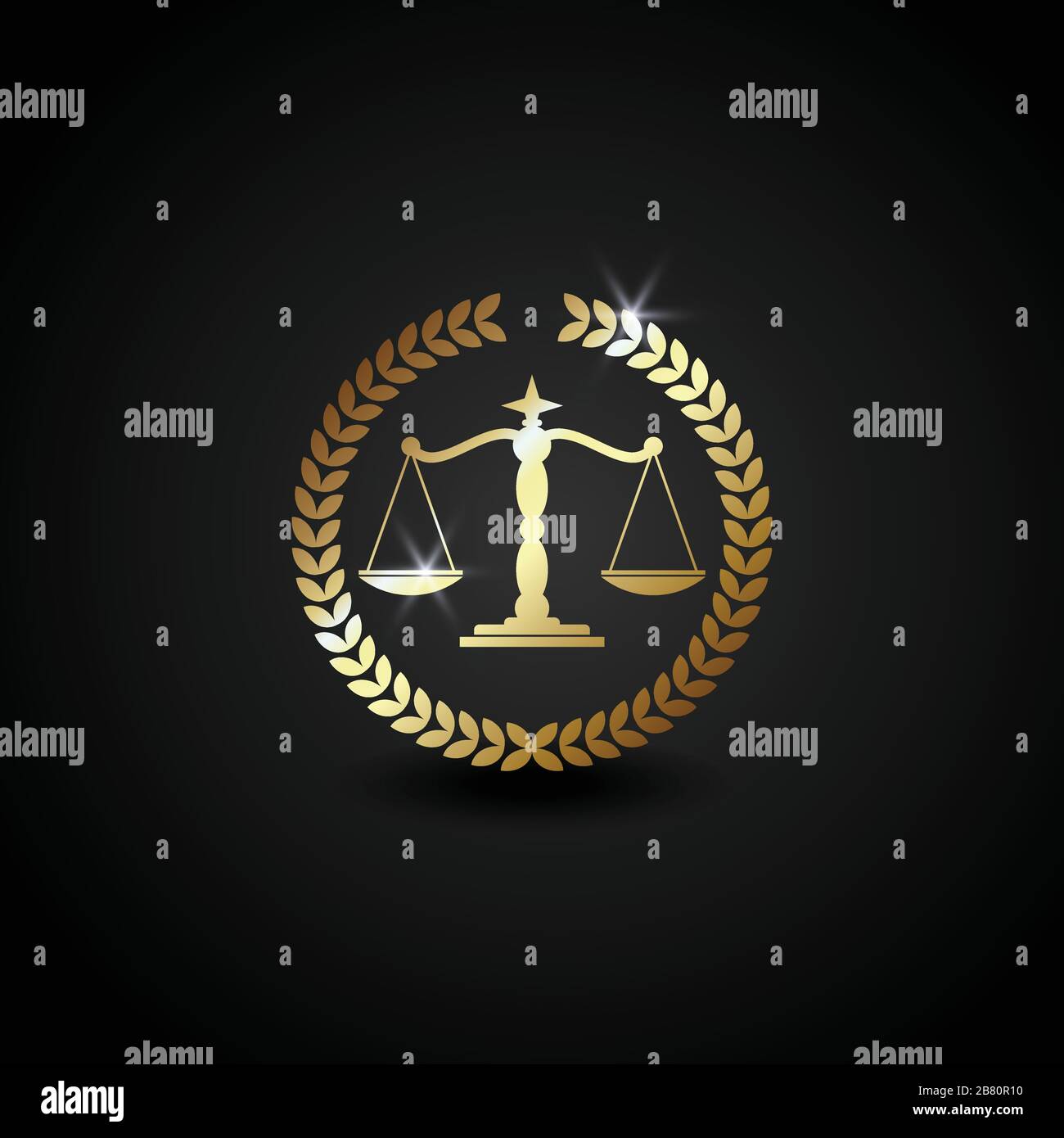 Vector Luxury Logo Illustration Skala für Anwaltskanzleien, perfekt für Anwaltskanzleien. Glänzende Goldfarbe mit Gradientenstil Stock Vektor