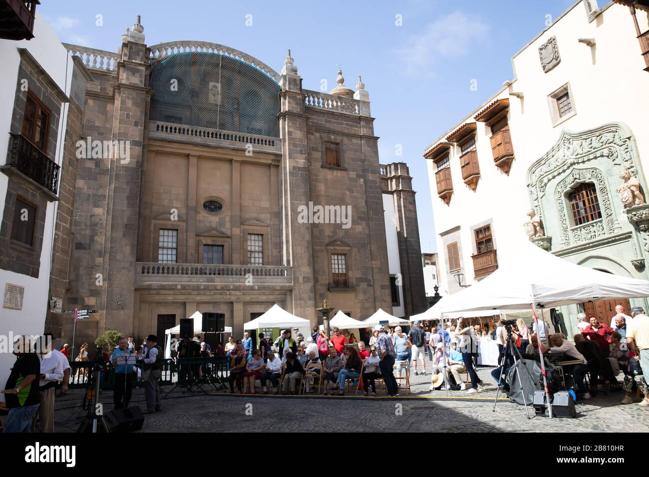 Belebter Platz in Las Palmas, Gran Canaria Stockfoto