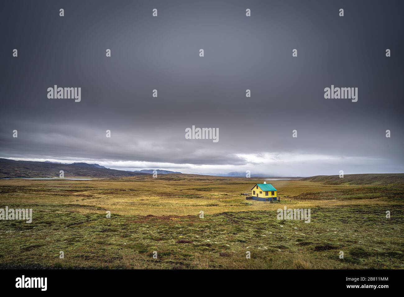 Einsame kleine Hütte im Hochland von Island Stockfoto