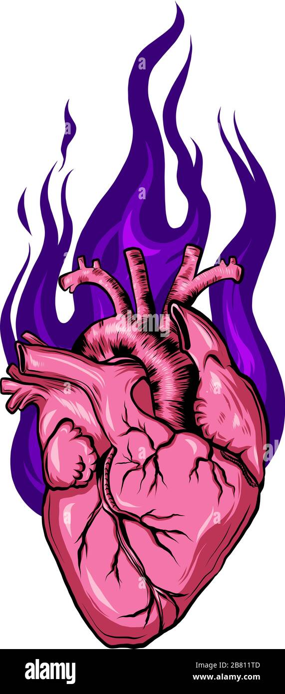 Handgezeichnete Skizze des Herzens. Abbildung isoliert auf weißem Hintergrund. Stock Vektor