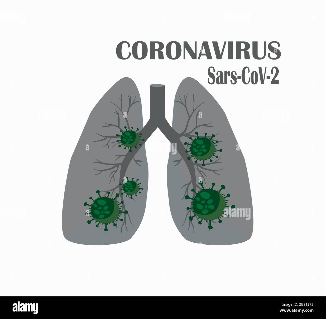 Lunge und Bakterien des Coronavirus Virus - eine weltweite Pandemie. Coronavirus Kämpfen Stock Vektor