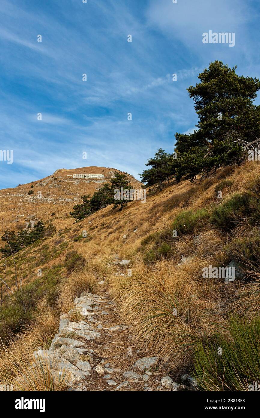 Alta Via dei Monti Liguri - Verbindungsstraße zwischen Colle Melosa und Grai Refuge Stockfoto