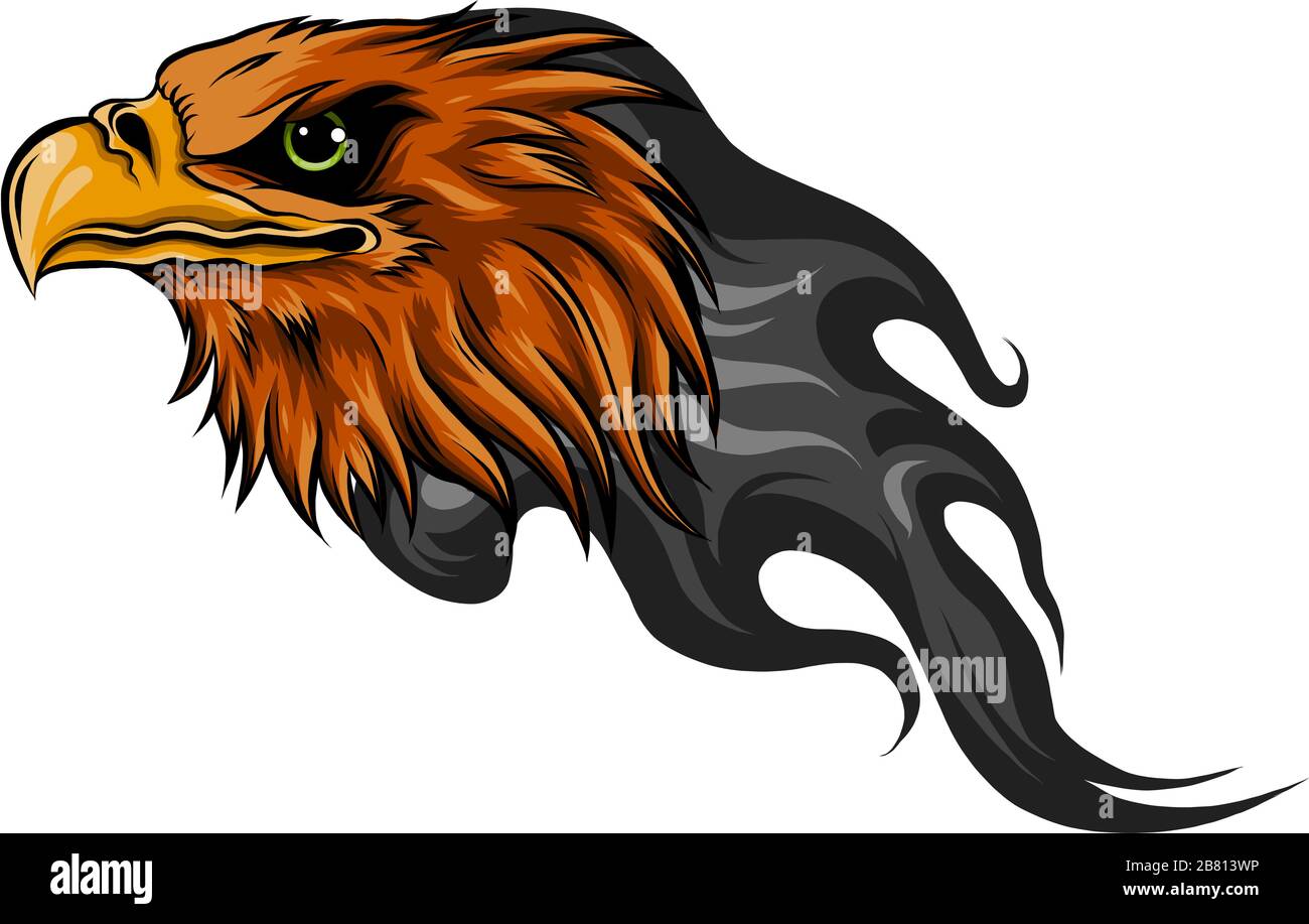 Flaming Eagle - Fahrzeuggrafik. Bereit zum Schneiden von Vinyl. Stock Vektor