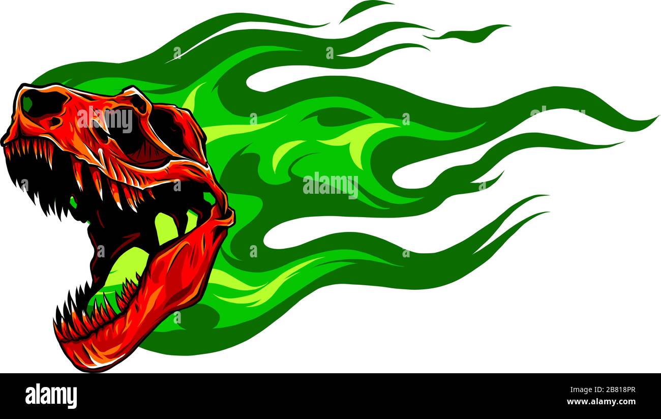 Design mit fossilen Vektorgrafiken des Tyrannosaurus rex Schädels Stock Vektor