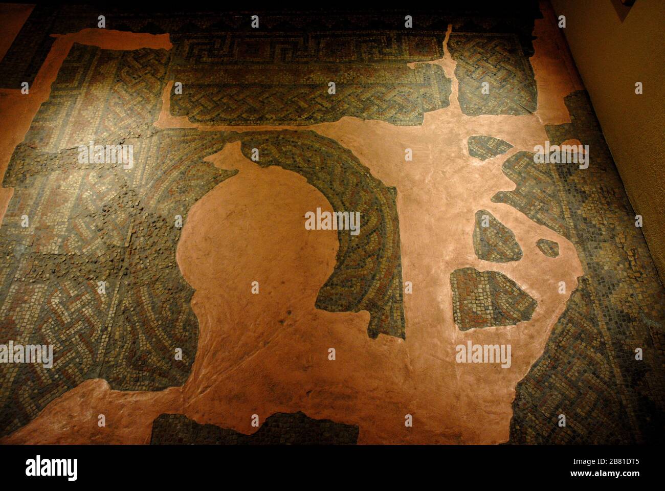 Mosaiken aus Aquae Sulis; . Römische Bäder, Abbey Church Yard, Bath, North East Somerset Council. Großbritannien (Großbritannien). Foto: © Rosmi Duaso/fototextbcn Stockfoto