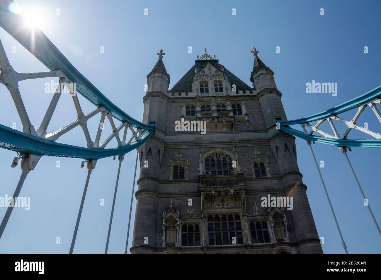 Unter der London Bridge in England Stockfoto