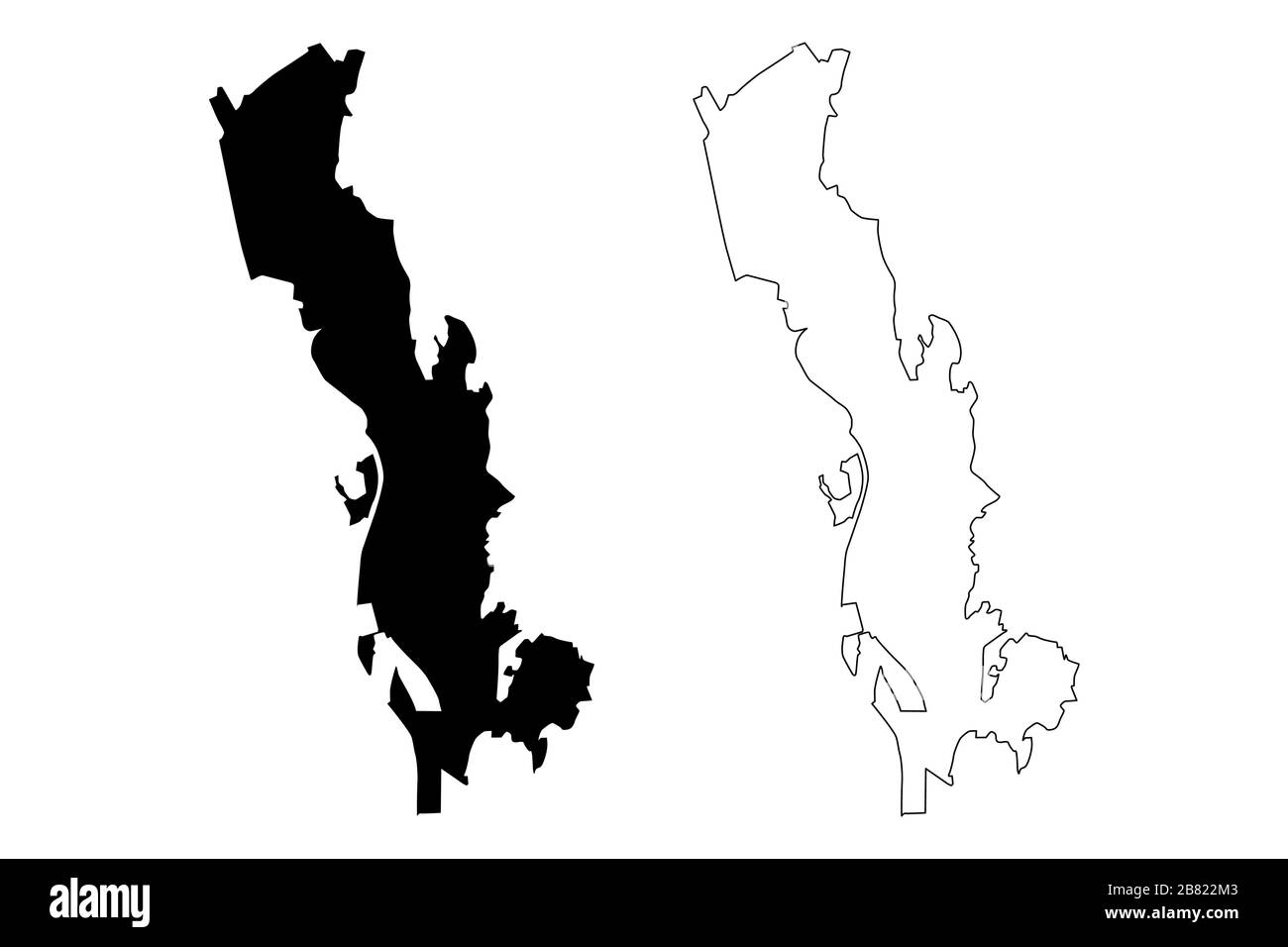 Trient City (Italienische Republik, Italien, Trentino-Alto Adige Sudrol) Karte Vektor-Illustration, Skizze Stadt Trent Karte Stock Vektor