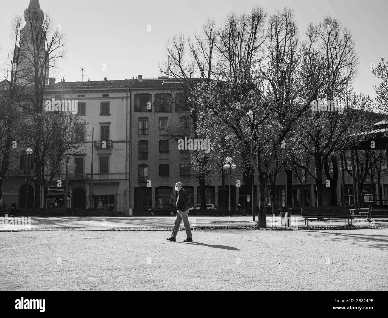 Cremona, Lombardia. Italien, März 2020 - Coronavirus Alltag in der Innenstadt während der Sperrzeit Stockfoto