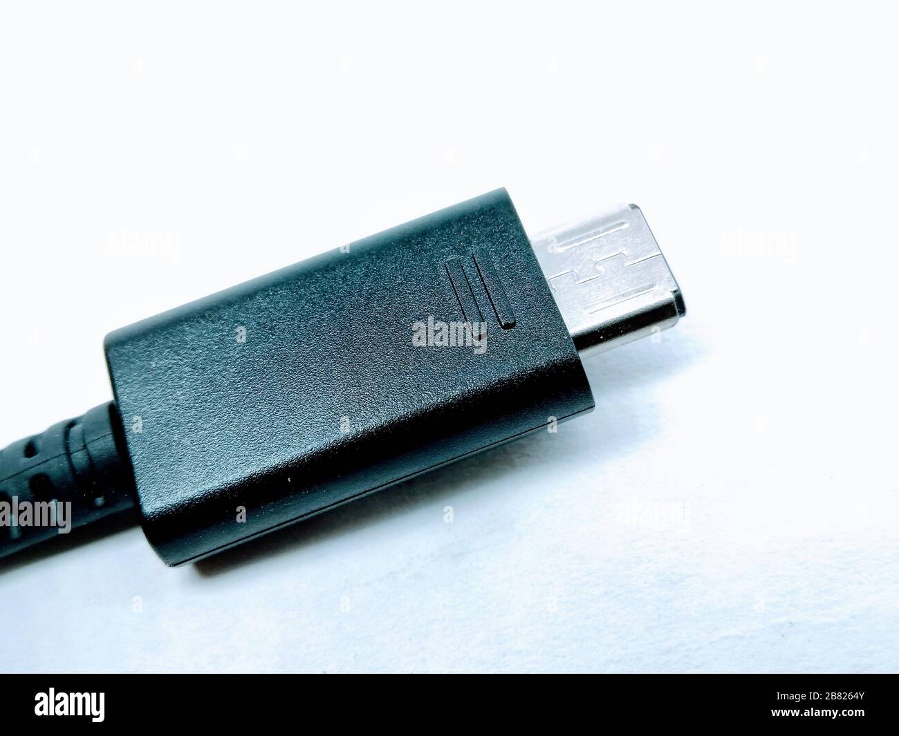 Ein Bild des usb-Kabels Selective Focus Stockfoto