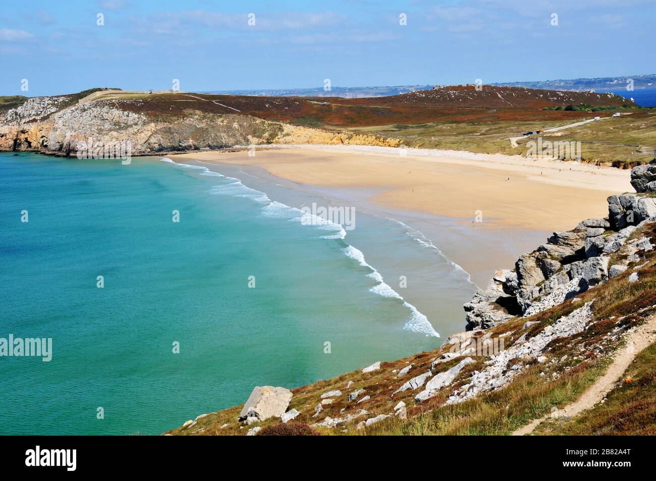 Strand von Pen hat, Halbinsel Crozon, Camaret-sur-Mer, Finistere, Bretagne, Frankreich Stockfoto