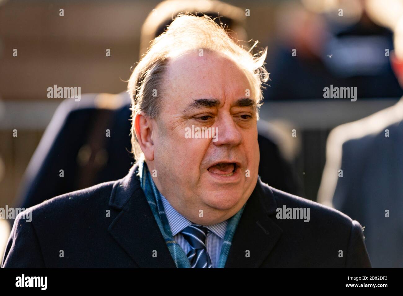 Edinburgh, Schottland, Großbritannien. März 2020. Alex Salmond verlässt am neunten Tag seines Prozesses den High Court in Edinburgh. Iain Masterton/Alamy Live News Stockfoto
